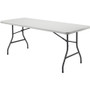 Lorell Ultra-Lite Banquet Table - Light Gray Rectangle Top - Dark Gray Base - 600 lb Capacity - 96" Table Top Width x 30" Table Top Depth x 2" Table Top Thickness - 29" Height