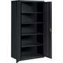 Lorell Fortress Series Storage Cabinet - 36" Width x 24" Depth x 72" Height - 5 x Shelf(ves) - Hinged Door(s) - Sturdy, Recessed Locking Handle, Removable Lock, Durable, Storage Space - Black