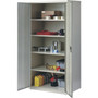 Lorell Fortress Series Storage Cabinet - 36" Width x 24" Depth x 72" Height - 5 x Shelf(ves) - Hinged Door(s) - Sturdy, Recessed Locking Handle, Removable Lock, Durable, Storage Space - Light Gray