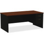 Lorell Fortress Modular Series Right-Pedestal Desk - 72" Width x 36" Depth, x 1.1" Thickness Top - Total Drawer(s): 2 - Single Pedestal on Right Side - Material: Steel - LLR79143