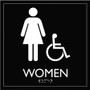 Lorell Women's Handicap Restroom Sign - Print/Message "women's restroom/wheelchair accessible" - 8" Width x 8" Height - Square Shape - Surface-mountable - Easy Readability, Injection-molded