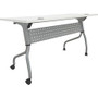 Lorell Flip Top Training Table - White Top - Silver Base - 4 Legs - 23.60" Table Top Length x 60" Table Top Width - 29.50" Height