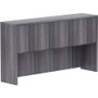 Lorell Essentials Series Stack-on Hutch with Doors - 36" Height x 66" Width x 15" Depth - 4 Door(s) - Finish: Weathered Charcoal Laminate