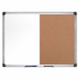 MasterVision Maya Series Dry-Erase Combo Board - 0.50" Board Height x 48" Board Width x 72" Board Depth - Natural Cork, Melamine Surface - Self-healing, Resilient, Easy to Clean, Dry Erase Surface, Durable - Silver Aluminum Frame - 1 Each