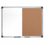 MasterVision Maya Series Dry-Erase Combo Board - 0.50" Board Height x 48" Board Width x 72" Board Depth - Natural Cork, Melamine Surface - Self-healing, Resilient, Easy to Clean, Dry Erase Surface, Durable - Silver Aluminum Frame - 1 Each