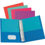 Oxford Letter Recycled Pocket Folder with Fastener - 8 1/2" x 11" - 100 Sheets Capacity - 2 Pocket(s) - Assorted - 10% Recycled