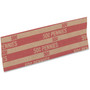 PAP-R Flat Coin Wrappers - Total $0.50 in 50 Coins of 1 Denomination - Heavy Duty - Paper - Red