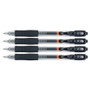 Pilot G2 Premium Gel Pen, Retractable, Extra-Fine 0.5 mm, Black Ink, Smoke/Black Barrel, 4/Pack