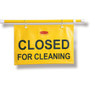 Rubbermaid Commercial Closed For Cleaning Safety Sign - Print/Message "Closed for Cleaning" - 50" Width x 13" Height x 1" Depth - Rectangular Shape - Hanging - Durable, Grommet