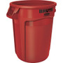 Rubbermaid Commercial Brute 32-Gallon Vented Containers - 32 gal Capacity - Round - Warp Resistant, UV Coated, Reinforced, Damage Resistant, Heavy Duty, Handle, Tear Resistant, Reinforced - 21.9" Diameter - Plastic