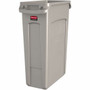 Rubbermaid Commercial Slim Jim 23-Gallon Vented Waste Containers - 23 gal Capacity - Rectangular - Durable, Handle - 30" Height x 11" Width x 22" Depth - Beige