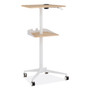 Safco VUM Mobile Workstation, 25.25" x 19.75" x 35.5" to 47.75", Natural/White