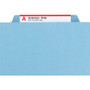 Smead Recycled Pressboard Classification Folders, 2" Expansion, 1 Divider, 4 Fasteners, Letter Size, Blue Exterior, 10/Box