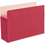Smead Colored Straight Tab Cut Legal Recycled File Pocket - 8 1/2" x 14" - 5 1/4" Expansion - Top Tab Location - Red - Tear Resistant