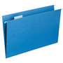Smead Colored 1/5 Tab Cut Legal Recycled Hanging Folder - 8 1/2" x 14" - Top Tab Location - Assorted Tab Position - 11 pt. - Blue