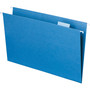 Smead Colored 1/5 Tab Cut Legal Recycled Hanging Folder - 8 1/2" x 14" - Top Tab Location - Assorted Tab Position - 11 pt. - Blue