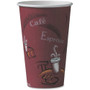 Solo 16 oz Bistro Design Disposable Paper Cups - 16 fl oz - Maroon - Polyethylene - Hot Drink, Coffee, Tea, Cocoa - 50/Pack