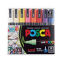 POSCA Water-Based Paint Markers, Medium Bullet Tip, Assorted Colors, 16/Pack