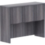 Lorell Essentials Series Stack-on Hutch with Doors - 36" Height x 48" Width x 15" Depth - 3 Door(s) - Finish: Weathered Charcoal Laminate
