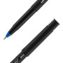 uniball ONYX Roller Ball Pen, Stick, Extra-Fine 0.5 mm, Blue Ink, Black/Blue Barrel, Dozen (UBC60041) View Product Image