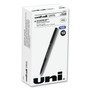 uniball ONYX Rollerball Pen, Stick, Extra-Fine 0.5 mm, Blue Ink, Black/Blue Barrel, Dozen