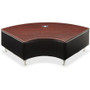Lorell Fuze Modular Series Lounge Connector Unit - Four-legged Base - Black - Mahogany, Leather, Aluminum