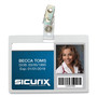 SICURIX Self Laminating Badge Holder, Horizontal, 3.5 x 2.25, Clear, 25/Pack