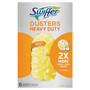Swiffer Heavy Duty Dusters Refill, Dust Lock Fiber, Yellow, 6/Box, 4 Boxes/Carton