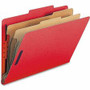 Nature Saver Legal Recycled Classification Folder - 8 1/2" x 14" - 2" for Folder - 2 Divider(s) - 25 pt. - Bright Red