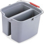 Rubbermaid Commercial Double Pail - 4.25 gal - Sturdy Handle - 10.1" x 13.9" - Plastic - Gray