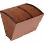 Business Source Letter Recycled Expanding File - 8 1/2" x 11" - 21 Pocket(s) - Brown - 30% Recycled - (BSN26534)