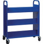 Lorell Double-sided Book Cart - 6 Shelf - Round Handle - 5" Caster Size - Steel - 38" Width x 18" Depth x 46.25" Height - (LLR99932)