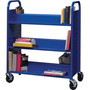 Lorell Double-sided Book Cart - 6 Shelf - Round Handle - 5" Caster Size - Steel - 38" Width x 18" Depth x 46.25" Height - (LLR99932)