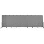 Screenflex Portable Room Dividers - 72" Height x 20.4 ft Length - Black Metal Frame - Polyester - Stone