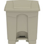 Safco Plastic Step-on Waste Receptacle - 8 gal Capacity - Easy to Clean, Foot Pedal, Lightweight - 17.3" Height x 16" Width x 16" Depth - Plastic - Tan