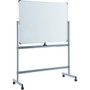 Lorell Double-sided Magnetic Whiteboard Easel - 48" (4 ft) Width x 36" (3 ft) Height - White Surface - Rectangle - Floor Standing - Magnetic