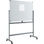Lorell Double-sided Magnetic Whiteboard Easel - 48" (4 ft) Width x 36" (3 ft) Height - White Surface - Rectangle - Floor Standing - Magnetic