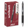 uniball Signo 207 Gel Pen, Retractable, Fine 0.5 mm, Black Ink, Smoke/Black Barrel, Dozen
