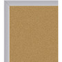 Ghent Aluminum-Frame Natural Corkboard, 36" x 24", Tan Surface, Satin Aluminum Frame