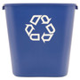 Rubbermaid Commercial Deskside Recycling Container, Medium, 28.13 qt, Plastic, Blue (RCP295673BE) View Product Image