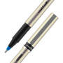 uniball Deluxe Rollerball Pen, Stick, Fine 0.7 mm, Blue Ink, Champagne/Black/Blue Barrel, Dozen