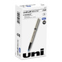 uniball Deluxe Rollerball Pen, Stick, Fine 0.7 mm, Blue Ink, Champagne/Black/Blue Barrel, Dozen