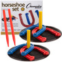 Champion Sports Indoor/Outdoor Rubber Horseshoe Set, 4 Rubber Horseshoes, 2 Rubber Mats, 2 Plastic Dowels (CSIIHS1) View Product Image