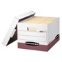 Bankers Box R-KIVE Heavy-Duty Storage Boxes, Letter/Legal Files, 12.75" x 16.5" x 10.38", White/Red, 12/Carton