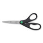 Westcott KleenEarth Scissors, 8" Long, 3.25" Cut Length, Straight Black Handle, 2/Pack