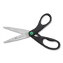 Westcott KleenEarth Scissors, 8" Long, 3.25" Cut Length, Straight Black Handle, 2/Pack