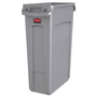 Rubbermaid Commercial Slim Jim with Venting Channels, 23 gal, Plastic, Gray