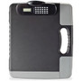 Officemate Portable Storage Clipboard with Calculator - Heavy Duty - Plastic - Charcoal Black