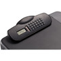 Officemate Portable Storage Clipboard with Calculator - Heavy Duty - Plastic - Charcoal Black