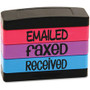 stackSTAMP Emailed Message Stamp Set - Message Stamp - EMAILED, FAXED, RECEIVED - 0.63" Impression Width x 1.81" Impression Length - Assorted